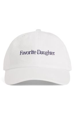 Favorite Daughter Classic Logo Cotton Twill Baseball Cap in White
