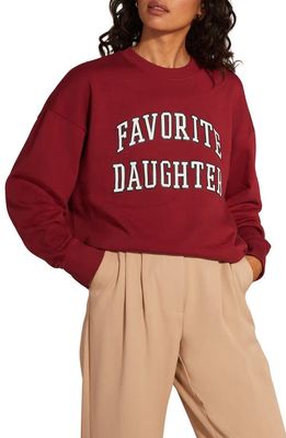 Favorite Daughter Collegiate Cotton Graphic Sweatshirt in Collegiate Red