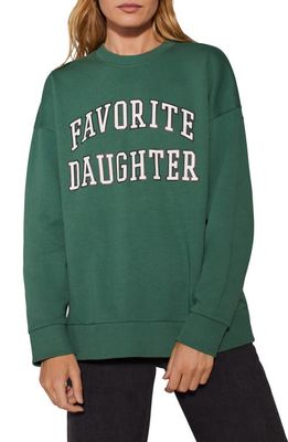 Favorite Daughter Collegiate Cotton Graphic Sweatshirt in Evergreen