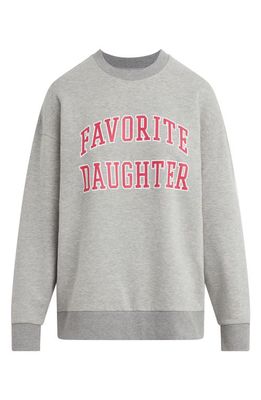 Favorite Daughter Collegiate Cotton Graphic Sweatshirt in Grey/Pink
