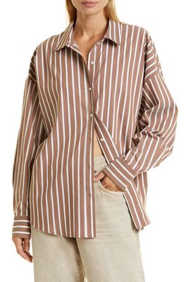 Favorite Daughter Ex-Boyfriend Button-Up Shirt in Wide Stripe