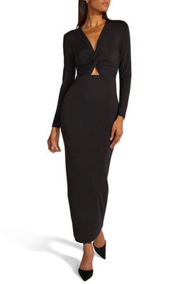 Favorite Daughter The Anywhere Cutout Long Sleeve Maxi Dress in Black