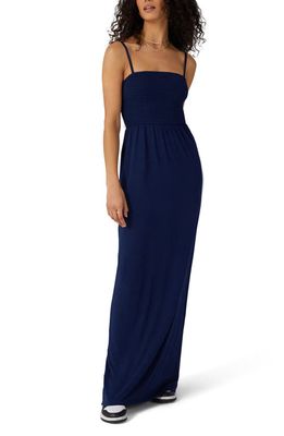 Favorite Daughter The Apartment Smocked Maxi Dress in Navy