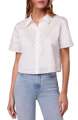 Favorite Daughter The Broderie Stretch Cotton Shirt in White
