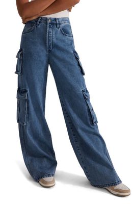 Favorite Daughter The Carly Shortie Cargo Wide Leg Jeans in Highway