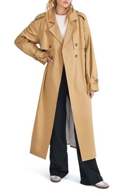 Favorite Daughter The Charles Stretch Cotton Trench Coat in Sand