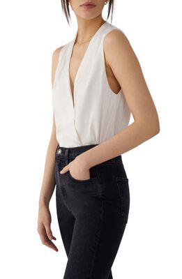 Favorite Daughter The Date Sleeveless Wrap Blouse in Ivory