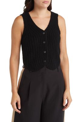 Favorite Daughter The Favorite Rib Wool Blend Sweater Vest in Black