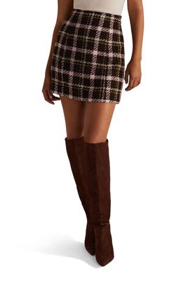 Favorite Daughter The First Wife Plaid Tweed Miniskirt in Chocolate Plaid