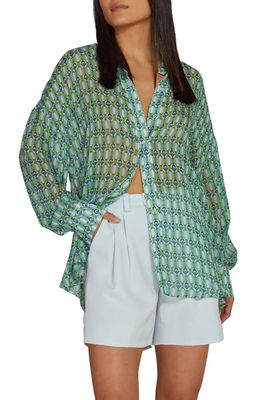 Favorite Daughter The Friday Button-Up Shirt in Retro Mosaic Print