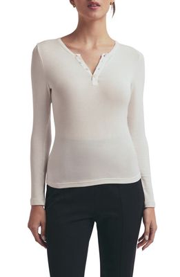 Favorite Daughter The Long Sleeve Rib Henley in White