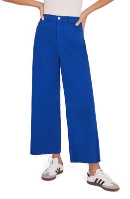 Favorite Daughter The Mischa Raw Hem Wide Leg Jeans in Electric Blue