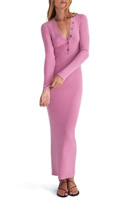 Favorite Daughter The On Again Long Sleeve Ribbed Dress in Orchid