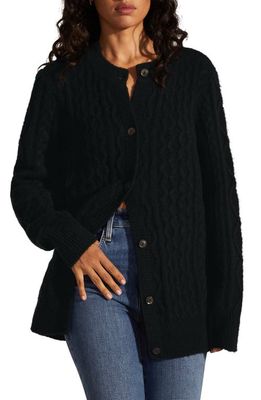 Favorite Daughter The Oversize Wool Blend Cardigan in Black