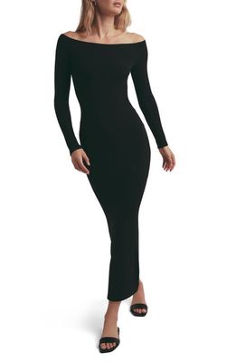 Favorite Daughter The Sara Off the Shoulder Long Sleeve Maxi Dress in Black