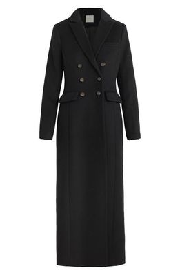 Favorite Daughter The Simon Double Breasted Longline Coat in Black