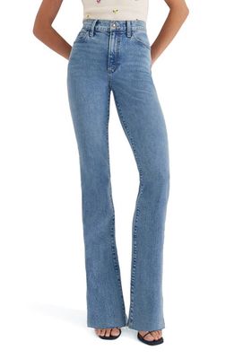 Favorite Daughter The Valentina Raw Hem Super High Waist Bootcut Jeans in Indio