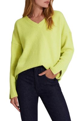 Favorite Daughter The William V-Neck Wool & Cashmere Blend Sweater in Citron