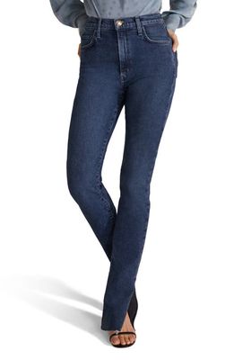 Favorite Daughter Valentina High Waist Split Hem Mini Bootcut Tower Jeans in Riviera