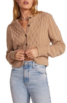 Favorite Daughter Wool & Cashmere Blend Cable Cardigan in Tawny Birch