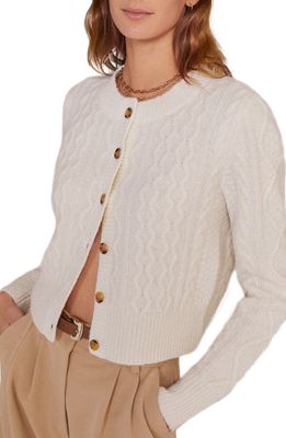 Favorite Daughter Wool & Cashmere Blend Cable Cardigan in White