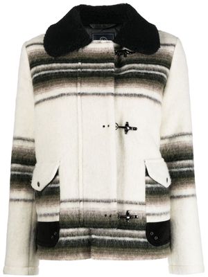 Fay 3-Ganci felted striped jacket - White