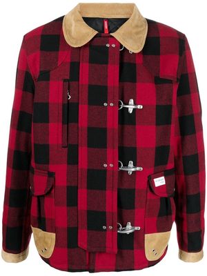 Fay Archive check-pattern field jacket - Red