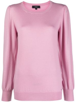 Fay balloon-sleeved virgin-wool jumper - Pink