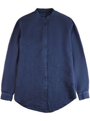 Fay band-collar linen shirt - Blue