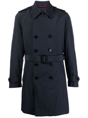 Fay belted-waist detail trench coat - Blue
