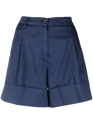 Fay box-pleat tailored shorts - Blue