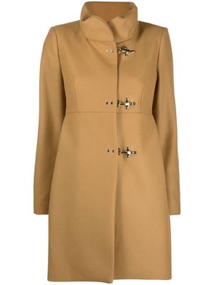 Fay buckle-fastening single-breasted coat - Neutrals