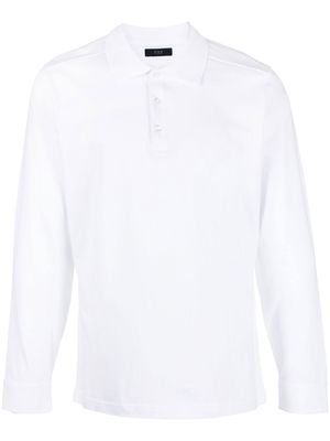 Fay button-front long-sleeved polo shirt - White