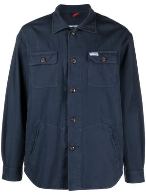 Fay button-up shirt jacket - Blue