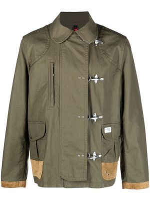 Fay clasp-fastened light-weight jacket - Green