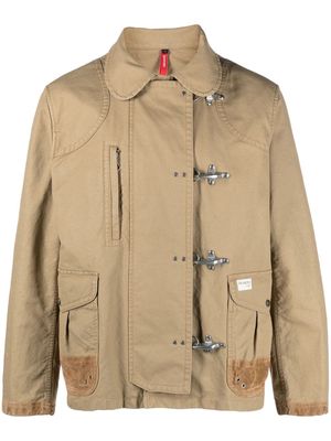 Fay clip-fastening cotton jacket - Neutrals