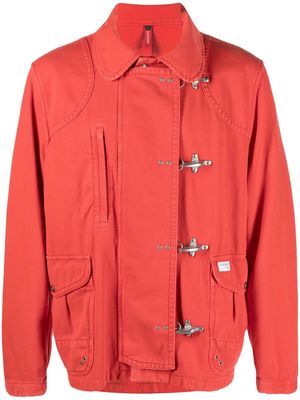 Fay clip-fastening denim jacket - Red
