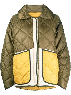 Fay colour-block quilted jacket - Green