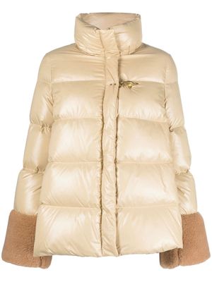 Fay contrast-cuffs quilted jacket - Neutrals