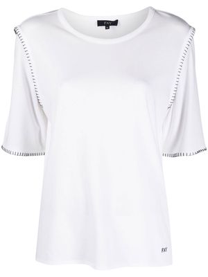 Fay contrast-stitch crewneck T-shirt - White
