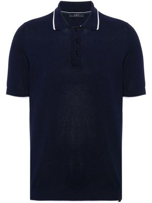Fay contrast-trim polo shirt - Blue