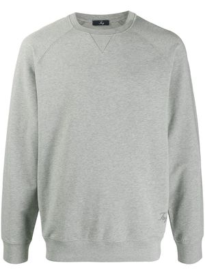 Fay crew neck embroidered logo jumper - Grey