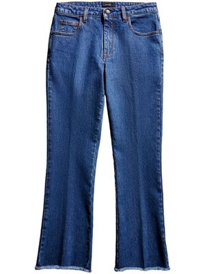 Fay cropped kick-flare stretch-denim jeans - Blue