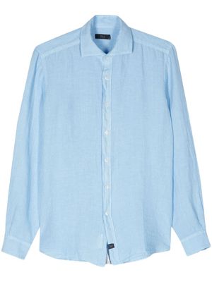 Fay cutaway collar linen shirt - Blue