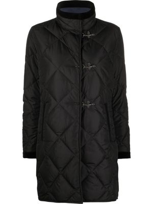 Fay diamond-quilt clasp-fastening coat - Black