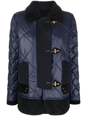 Fay diamond-quilt clasp-fastening jacket - Blue