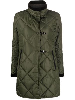 Fay diamond-quilted coat - Green