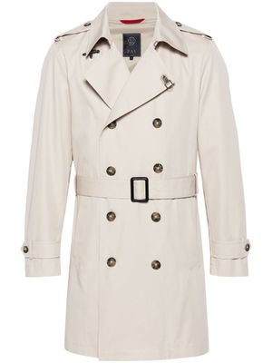 Fay double-breasted belted trench coat - Neutrals
