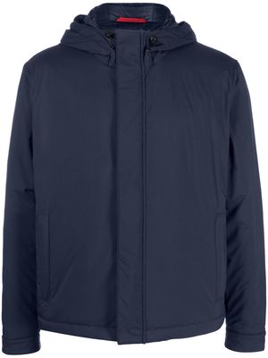 Fay drawstring-hooded long-sleeved jacket - Blue