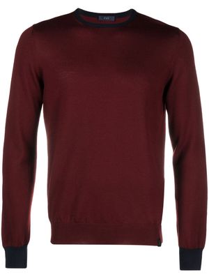 Fay elbow-patch knit jumper - Red